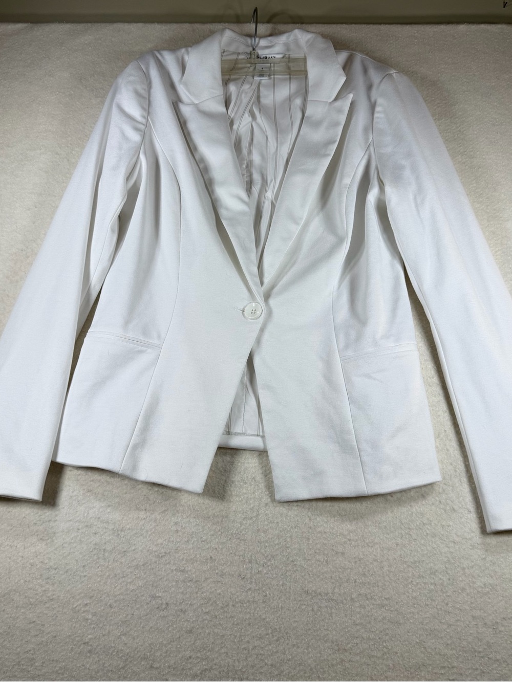 White House Black Market WHBM White One Button Blazer Jacket Tailored Size 8